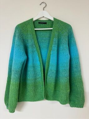 River Woods Green & Teal Open Cardigan Sweater